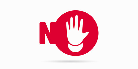 Hand forbidden sign, no entry, do not touch, dont push, off limits, vector icon