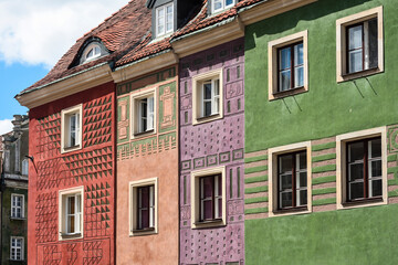 Kolorowe domy na poznańskim rynku