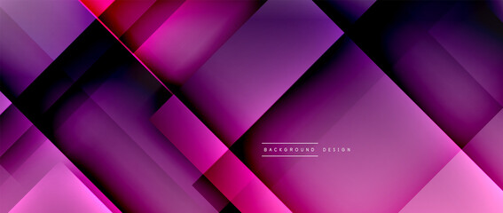 Obraz premium Square shapes composition, fluid gradient geometric abstract background. 3D shadow effects, modern design template