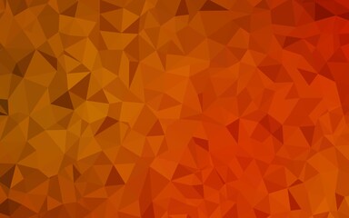 Light Orange vector gradient triangles template. Glitter abstract illustration with an elegant triangles. Best triangular design for your business.