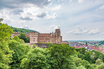 Fototapeta na wymiar Panoramic view of the Heidelberger Schloss, Heidelberg, Germany