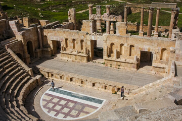 Ruins of the ancient town Gerasa (modern Jerash) - north theatre
