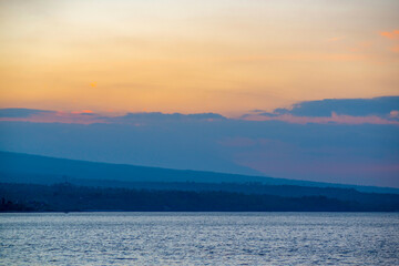 sunrise in the coast with the sea