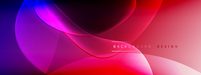 Vector abstract background - liquid bubble shapes on fluid gradient with shadows and light effects. Shiny design template for text