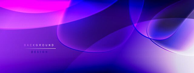 Vector abstract background - liquid bubble shapes on fluid gradient with shadows and light effects. Shiny design template for text