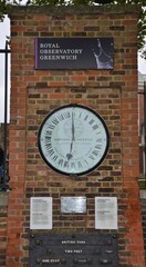 Shepherd 24-hour clock outside of Royal Greenwich Observatory. Likely the first clock to show Greenwich mean time.