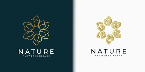 beauty women logo design inspiration for skin care, salons and spas, with leaf combination