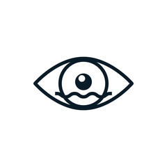 Eye with tear outline icons. Vector illustration. Editable stroke. Isolated icon suitable for web, infographics, interface and apps.