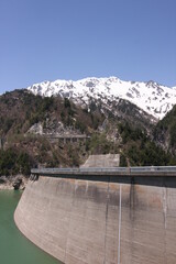 Obraz na płótnie Canvas Kurobe Dam and Lake in Japan North Alps