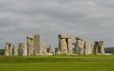 Fototapeta na wymiar Stone prehistoric monoliths at Stone Henge in Wiltshire, England, UK