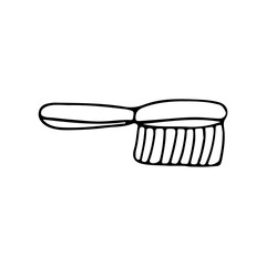 Cleaning brush doodle icon in vector. Hand drawn cleaning brush icon in vector. Doodle cleaning brush illustration