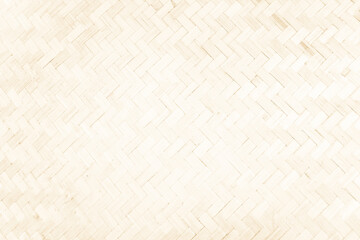 Brown mat traditional handicraft bamboo wood weave texture background. Retro woven surface pattern material for wall with antique blank furniture nature weathered vintage empty cream wallpaper board.