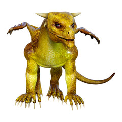 3D Rendering Fairy Tale Dragon on White