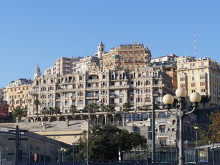 Fototapeta na wymiar Blick auf Genua Italien View of Genoa Italy