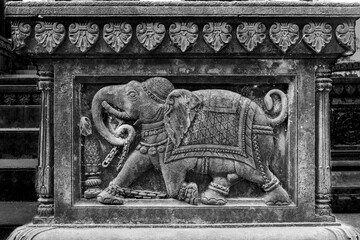 A war scene in a battle ground, Ancient Indian sculptures