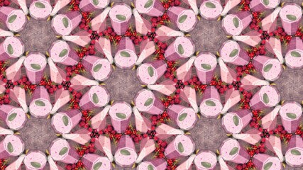 Abstract Hex Kaleidoscopic Fractal Design For Background. Decorative Graphic Illustration with mandala Pattern. Multicolor Symmetrical Modern art for Decorative Phone Wallpaper. Bright Digital Art.
