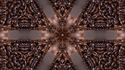 Abstract Hex Kaleidoscopic Fractal Design For Background. Decorative Graphic Illustration with mandala Pattern. Multicolor Symmetrical Modern art for Decorative Phone Wallpaper. Bright Digital Art.