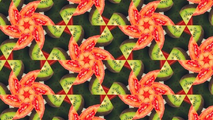 Abstract Hex Kaleidoscopic Fractal Design For Background. Decorative Graphic Illustration with mandala Pattern. Multicolor Symmetrical Modern art for Decorative Phone Wallpaper. Bright Digital Art.
