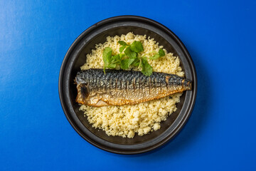 クスクスと岩塩焼きのサバ　北アフリカ／中東料理 couscous and salt mackerel