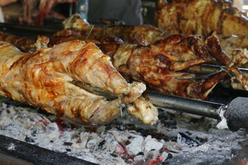 Grilling Lamb in a Bosnian restaurant