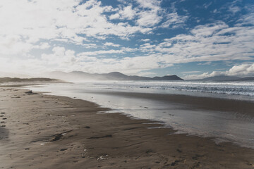 pristine untouched Australian beach in Marion Bay in Tasmania with no people