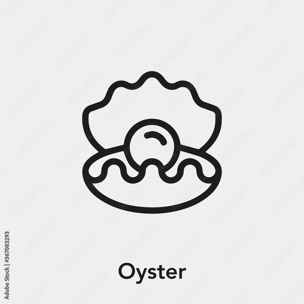 Poster oyster icon vector. linear style sign for mobile concept and web design. oyster symbol illustration.