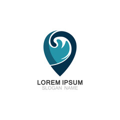 Map Pin Location logo Mark Sign template Icon Vector Illustration