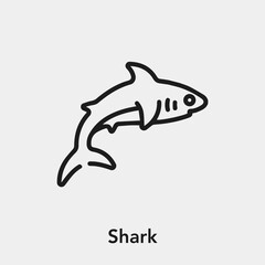 shark icon vector. Linear style sign for mobile concept and web design. shark symbol illustration. Pixel vector graphics - Vector.	