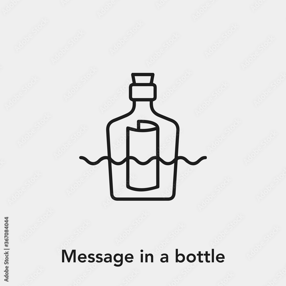 Poster message in a bottle icon vector sign symbol