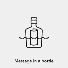 message in a bottle icon vector sign symbol