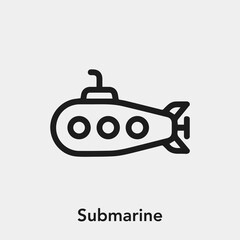 submarine icon vector sign symbol