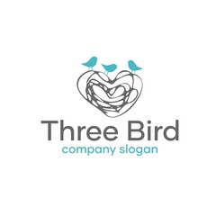 Bird Nest Line Logo Design