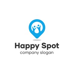 Happy Community Spot Pin Logo Idea