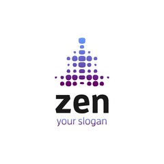 Zen Yoga Human Pixel Logo Design