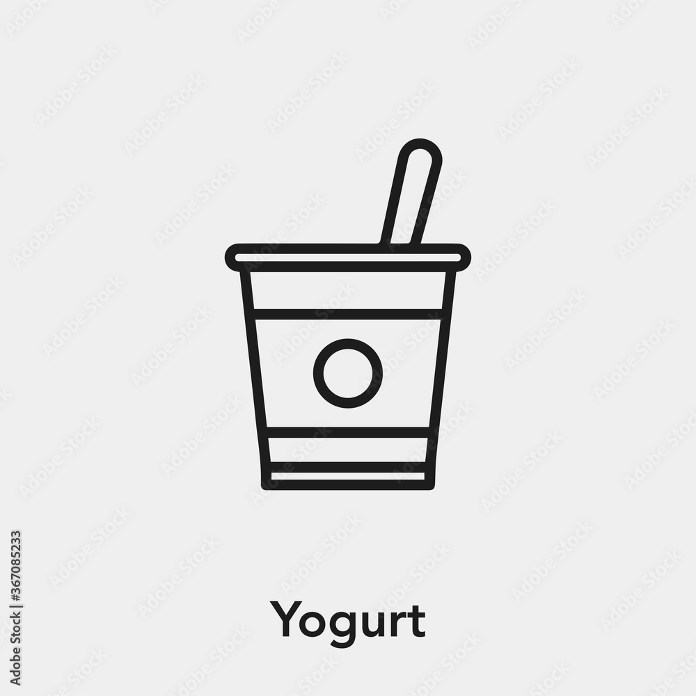 Poster yogurt icon vector. linear style sign for mobile concept and web design. yogurt symbol illustration.