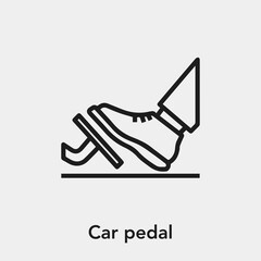 car pedal icon vector. Linear style sign for mobile concept and web design. car pedal symbol illustration. Pixel vector graphics - Vector.	 - obrazy, fototapety, plakaty