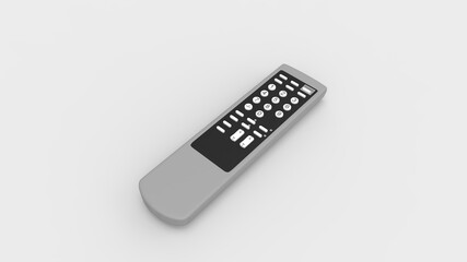 3D rendering of a remote control device tv television control isolated