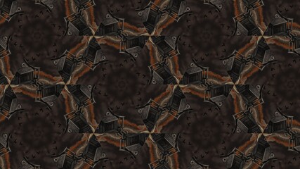 Abstract Hex Kaleidoscopic Fractal Design For Background. Decorative Graphic Illustration with mandala Pattern. Multicolor Symmetrical Modern art for Decorative Phone Wallpaper. Bright Digital Art.