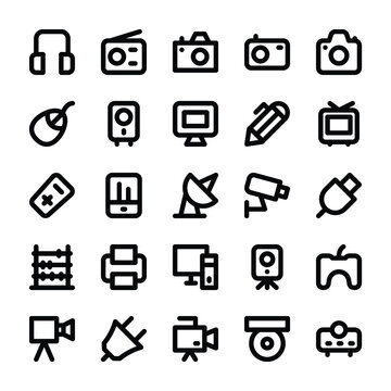 Electronics, Gadgets and Gaming Line Vector Icons 9