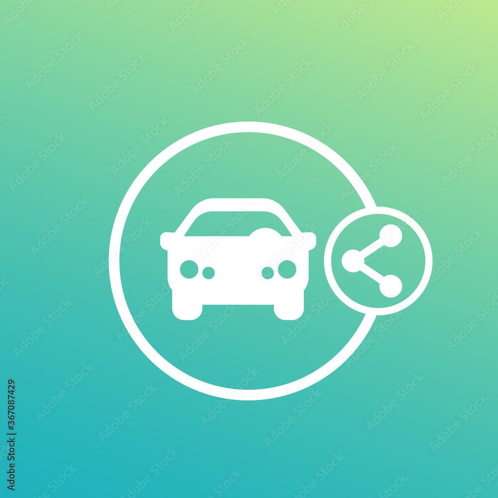 Poster carsharing vector icon for web