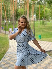 Portrait of a young woman with happy emotions