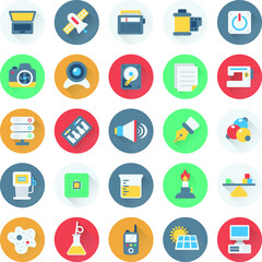 Science and Technology Colored Vector Icons 9
