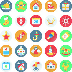 Christmas, Party and Celebration Vector Icons 2