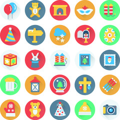 Christmas, Party and Celebration Vector Icons 3