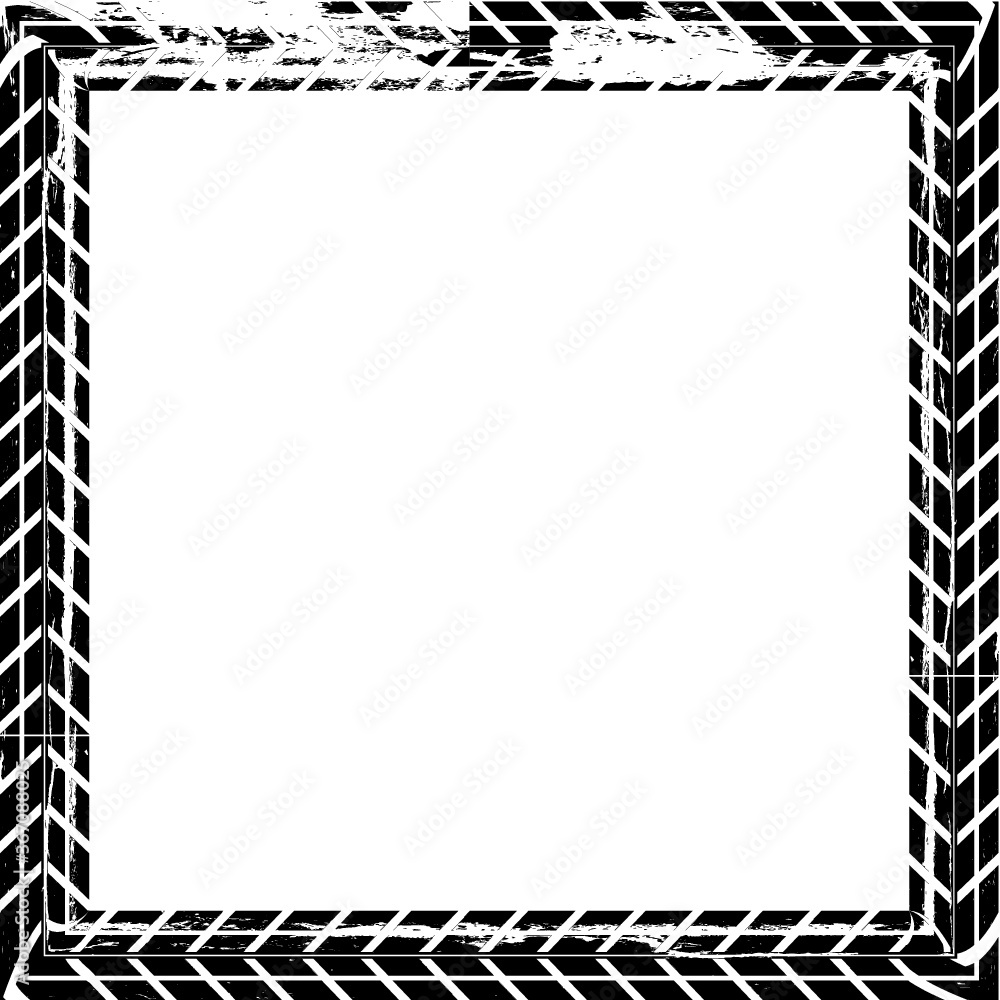 Poster vector print textured tire track . border frame . design element .bike thread silhouette