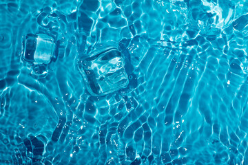 Summer ice crystal clear water ripples