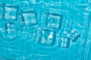 Summer ice crystal clear water ripples