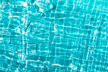 Cool and transparent ice cubes in summer