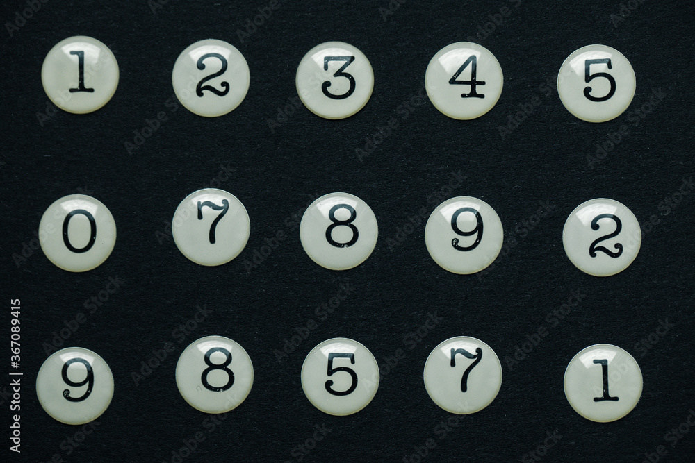 Poster background of numbers. from zero to nine. seamless texture with color. mathematic backdrop. random. 