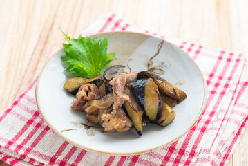ナスと豚肉の炒め物